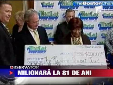 SUA: O femeie de 81 de ani a castigat la loto 336 de milioane de dolari