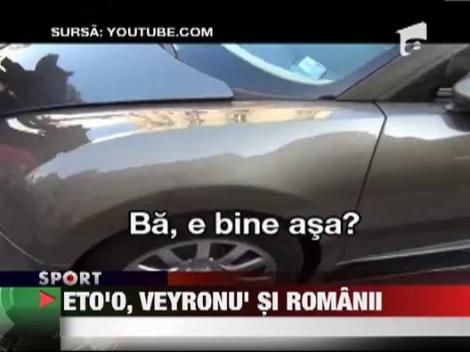 Romanii s-au inghesuit sa faca poze cu masina lui Eto'o