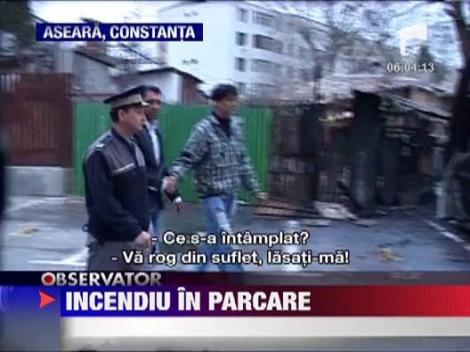 O masina din Constanta a luat foc in parcare