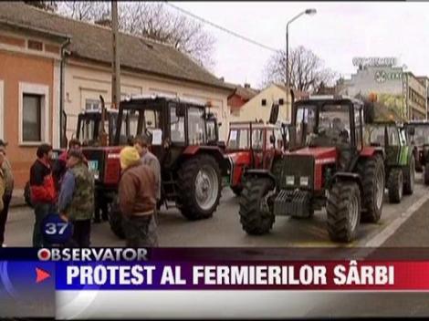 Fermierii sarbi au blocat traficul