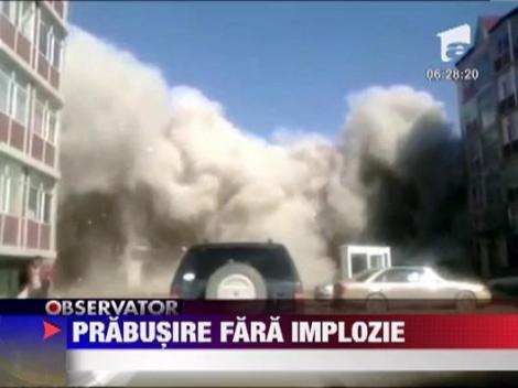 Un bloc de locuinte dintr-o provincie din Kazahstan a disparut in cateva clipe