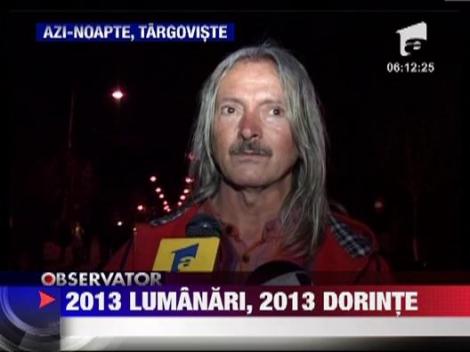 Centrul orasului Targoviste a fost luminat de 2013 lumanari