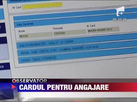 Card pentru angajare