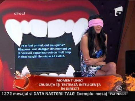 Daniela Crudu isi testeaza inteligenta in direct!
