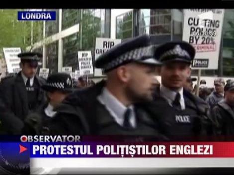 Politistii englezi protesteaza in Londra