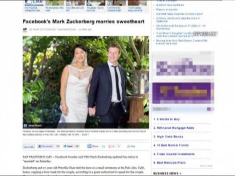 Mark Zuckerberg, fondatorul retelei de socializare Facebook, s-a casatorit