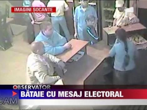 Bataie cu mesaj electoral intr-un bar din Brasov