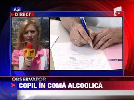 Copil in coma alcoolica la Vaslui