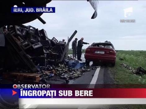 Accident spectaculos in Braila: oameni ingropati sub bere