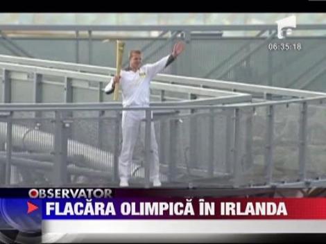 Flacara olimpica face o escala in Irlanda