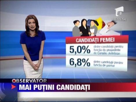 Locale 2012: Cu 20% mai putini candidati decat in 2008; 5% din candidatii la Cluj sunt femei