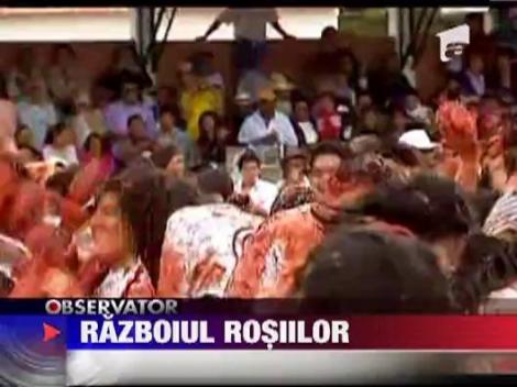 Columbia: Bataie traditionala cu rosii, intr-un oras din apropierea capitalei