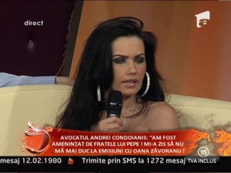 Avocatul Andrei Condoianis: "Am fost amenintat de fratele lui Pepe! Mi-a zis sa nu ma mai duc la emisiuni cu Oana Zavoranu!"