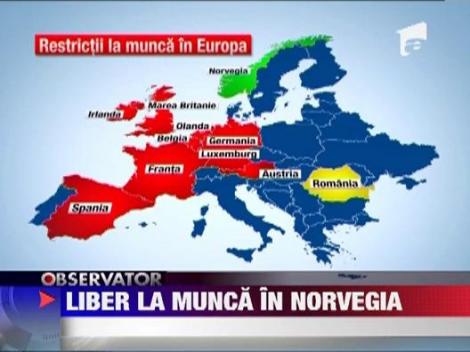 Norvegia elimina restrictiile de munca pentru romani ‎
