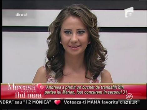 Andreea a primit un buchet de trandafiri