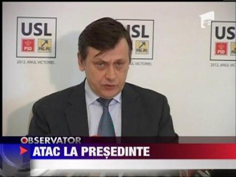 Crin Antonescu, atac la seful statului: "Daca Basescu nu semneaza decretul de numire al lui Puiu Hasotti, pleaca"