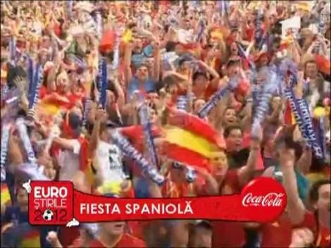 Zeci de mii de fani au sarbatorit calificarea Spaniei in semifinale