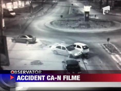 Accident ca-n filme, in centrul orasului Suceava