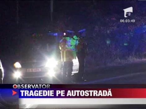 Grav accident de circulatie pe autostrada Bucuresti - Pitesti: Un TIR a spulberat o cisterna incarcata cu motorina