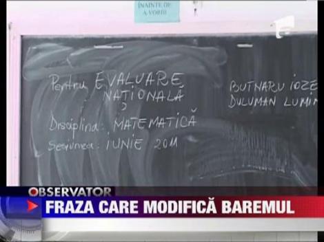 Elevii care au gresit la intrebarea controversata de la romana, notati ca si cum ar fi raspuns corect