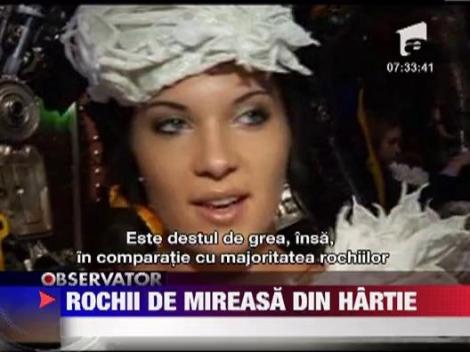 Rochii de mireasa din hartie igienica