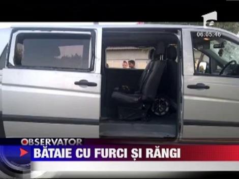 Mehedinti: Bataie cu furci si rangi