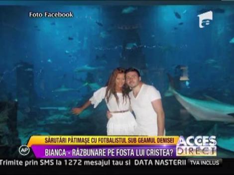 Bianca si Cristea, saruturi patimase sub geamul fostei iubite a fotbalistului