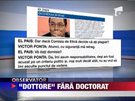 Verdict final: Lucrarea de doctorat a premierului Ponta este un plagiat!
