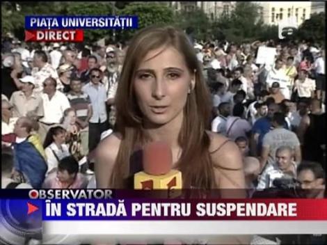 Proteste impotriva presedintelui Traian Basescu, in Piata Universitatii din Capitala