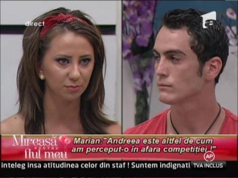 Marian: "Andreea este altfel de cum am perceput-o in afara competitie"