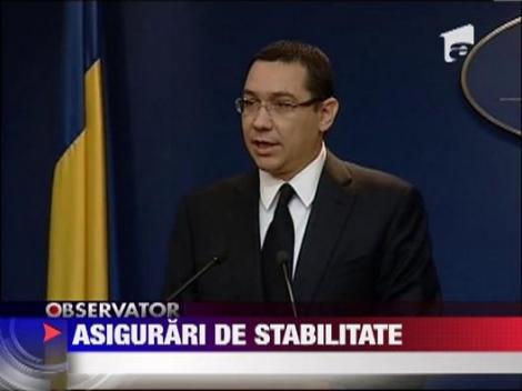 Ponta, asigurari de stabilitate