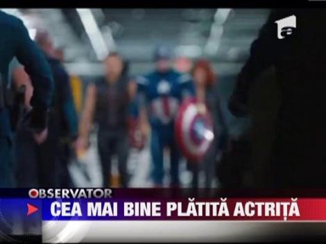 Scarlett Johansson, cea mai bine platita actrita