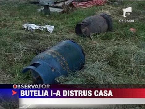 Curtea de Arges: Un batran a ramas pe drumuri, dupa ce explozia unei butelii i-a distrus casa