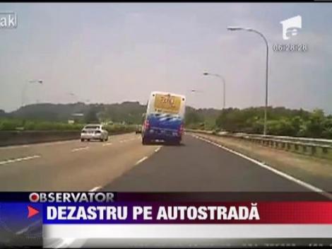 Accident dramatic, filmat pe o sosea din Taiwan