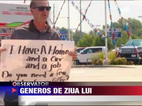 Un american a facut "cinste" cu bani de ziua lui