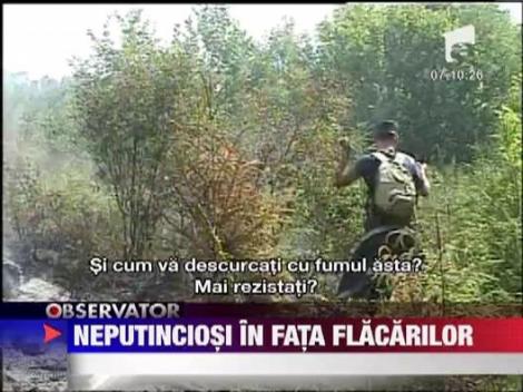 Flacarile continua sa arda in padurile din Harghita