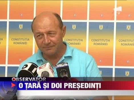 Traian Basescu, iesire furtunoasa de la pupitrul sediului de campanie