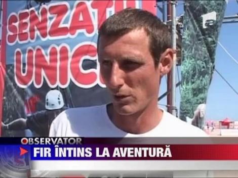 Tiroliana de 500 de metri, la Costinesti