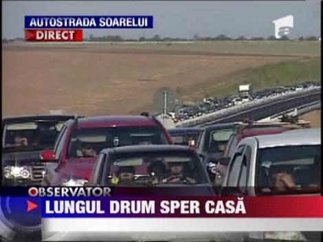 Aglomerat, pe drumul spre casa. Soferii au parcurs mai putin de 40 de kilometri in doua ore