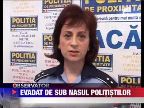 Infractor evadat din Arestul Politiei Bacau