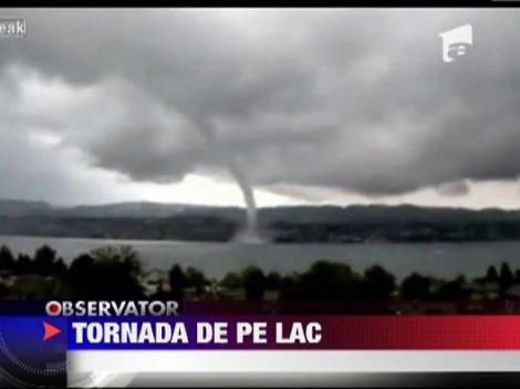 Fenomen meteo spectaculos in Elvetia! Tornada de apa deasupra lacului Zurich