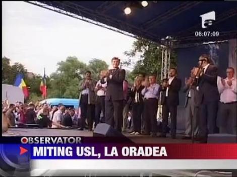 Miting USL la Oradea: 8.000 de oameni au scandat "Jos Basescu"