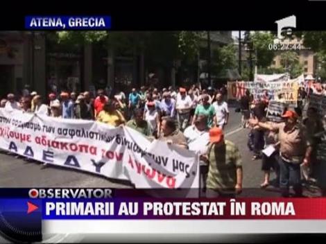 Sute de primari din Italia au protestat la Roma fata de masurile de austeritate