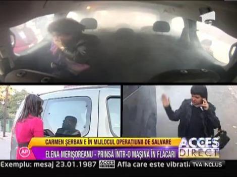 Elena Merisoreanu, prinsa intr-o masina in flacari