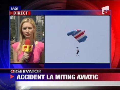 Incident la show-ul aviatic din Suceava: Un parasutist a cazut in multime, ranind un copil