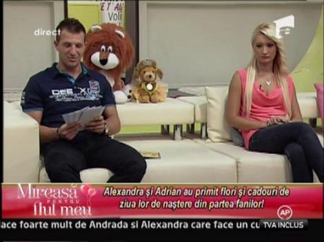 Alexandra si Adrian au primit flori si cadouri de ziua lor de nastere