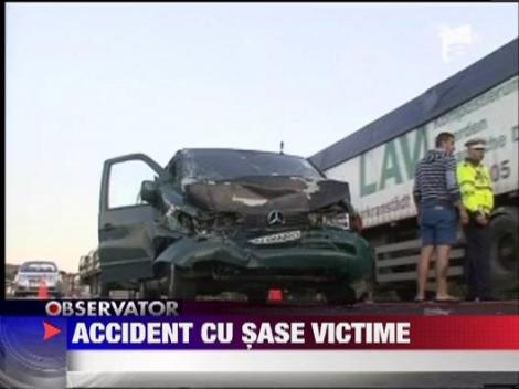 Sase oameni au fost raniti intr-un accident rutier la Sibiu