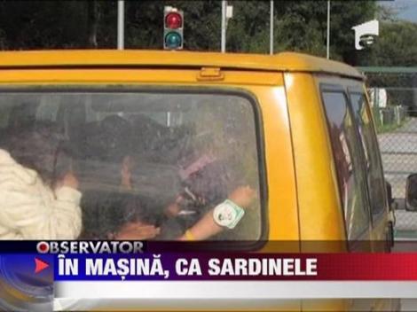 Cum merg romanii in Germania: 19 intr-un vehicul de 6 locuri, fara lumini si frane