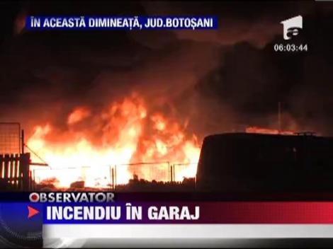 Incendiu puternic la o firma de transport din Botosani
