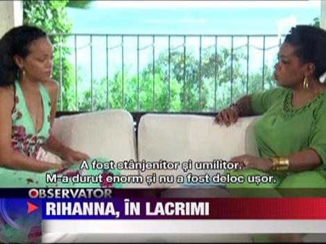 Rihanna a plans in fata lui Oprah, cand si-a amintit de bataia primita de la Chris Brown, fostul sau iubit